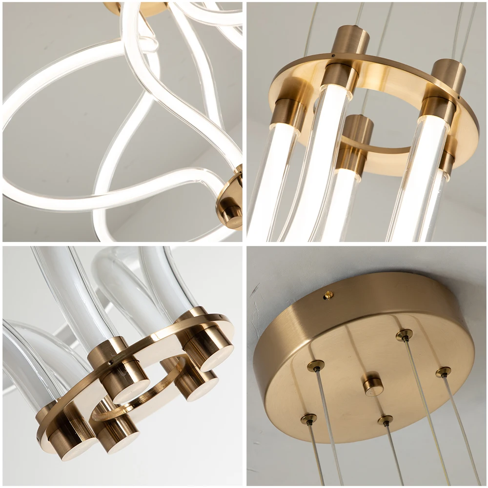 Простой современный дизайн подвесное освещение для отеля золотые светодиодные люстры в стиле арт-деко подвесной светильник