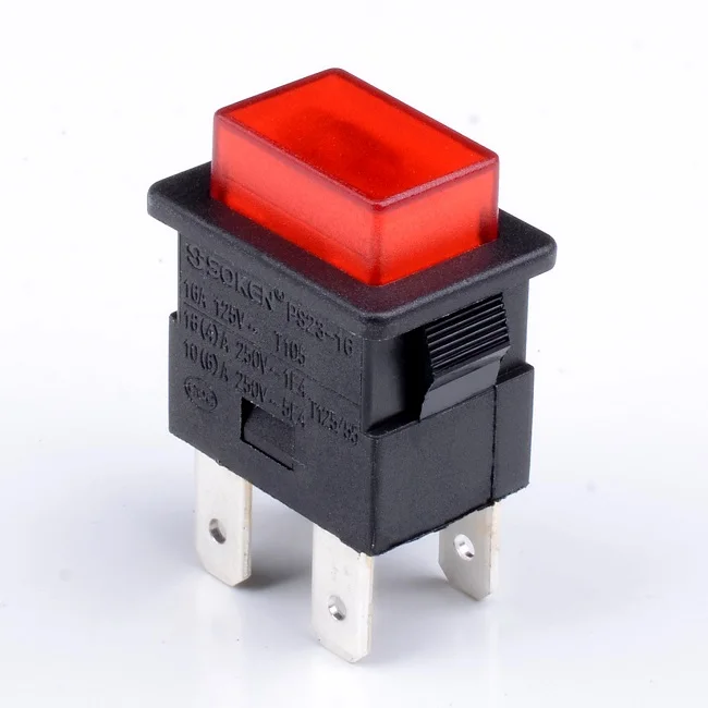 Power Switch Self-locking/reset Push Button Switch 250vac 16(4)a T125/55  PS23-16-C