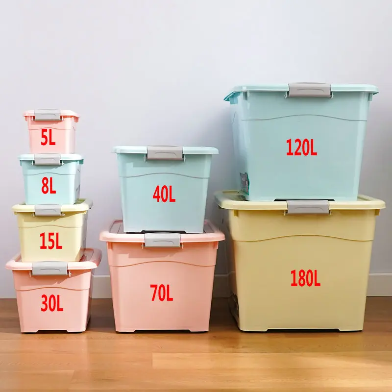 Source Factory Multifunctional Durable Plastic Storage Boxes With Lids and Handles Pp Containers Bin for Bedroom