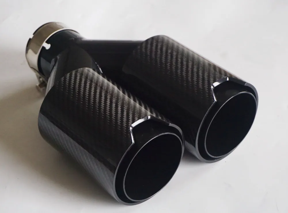 M performance Muffler Dual Carbon Fiber+black stainless Suitable for bmw car modification Exhaust Tips End Pipes