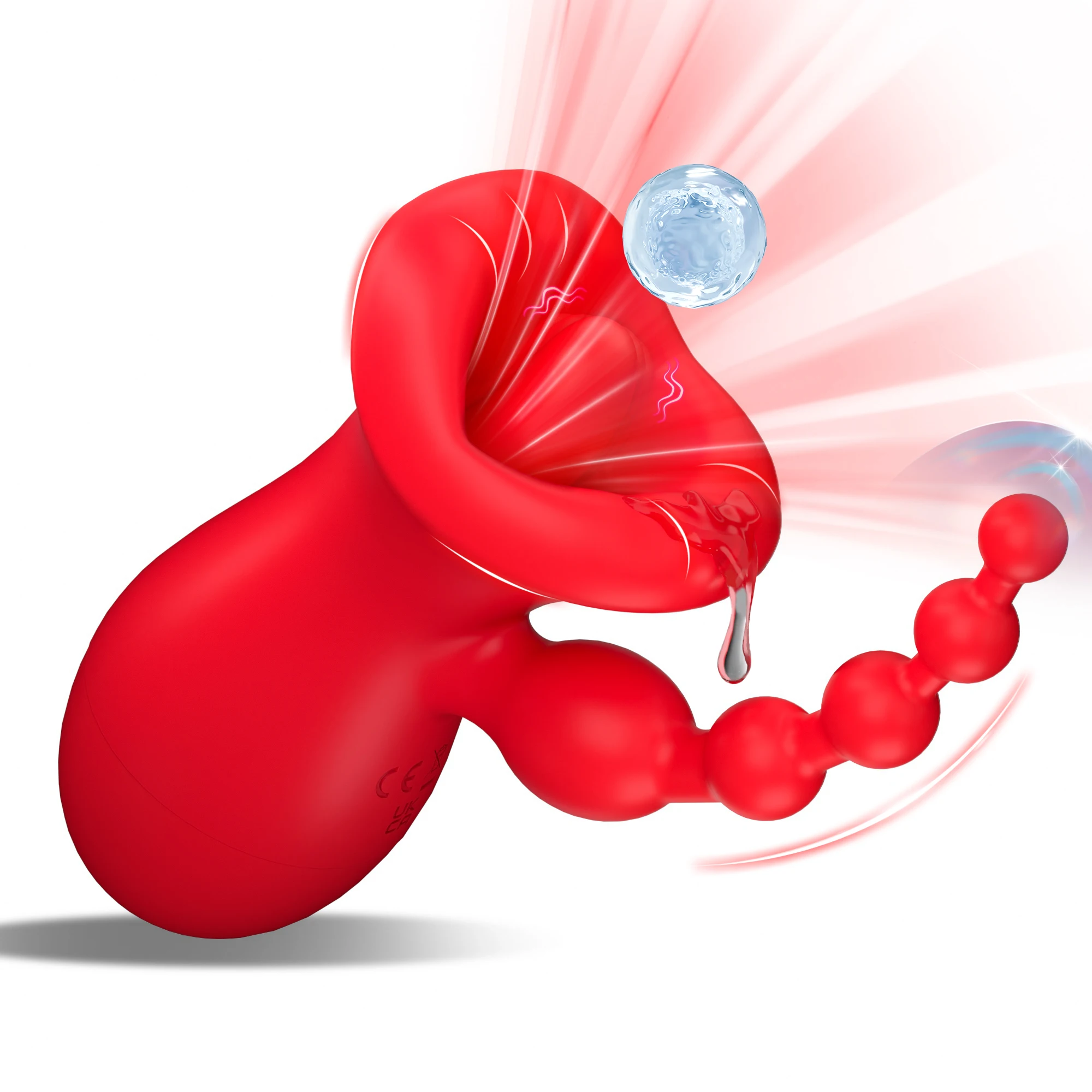 Vibratore 2 in 1 all'ingrosso per succhiare il clitoride con perline anali, giocattolo sessuale per la masturbazione femminile e il piacere della lingua_voghion.com