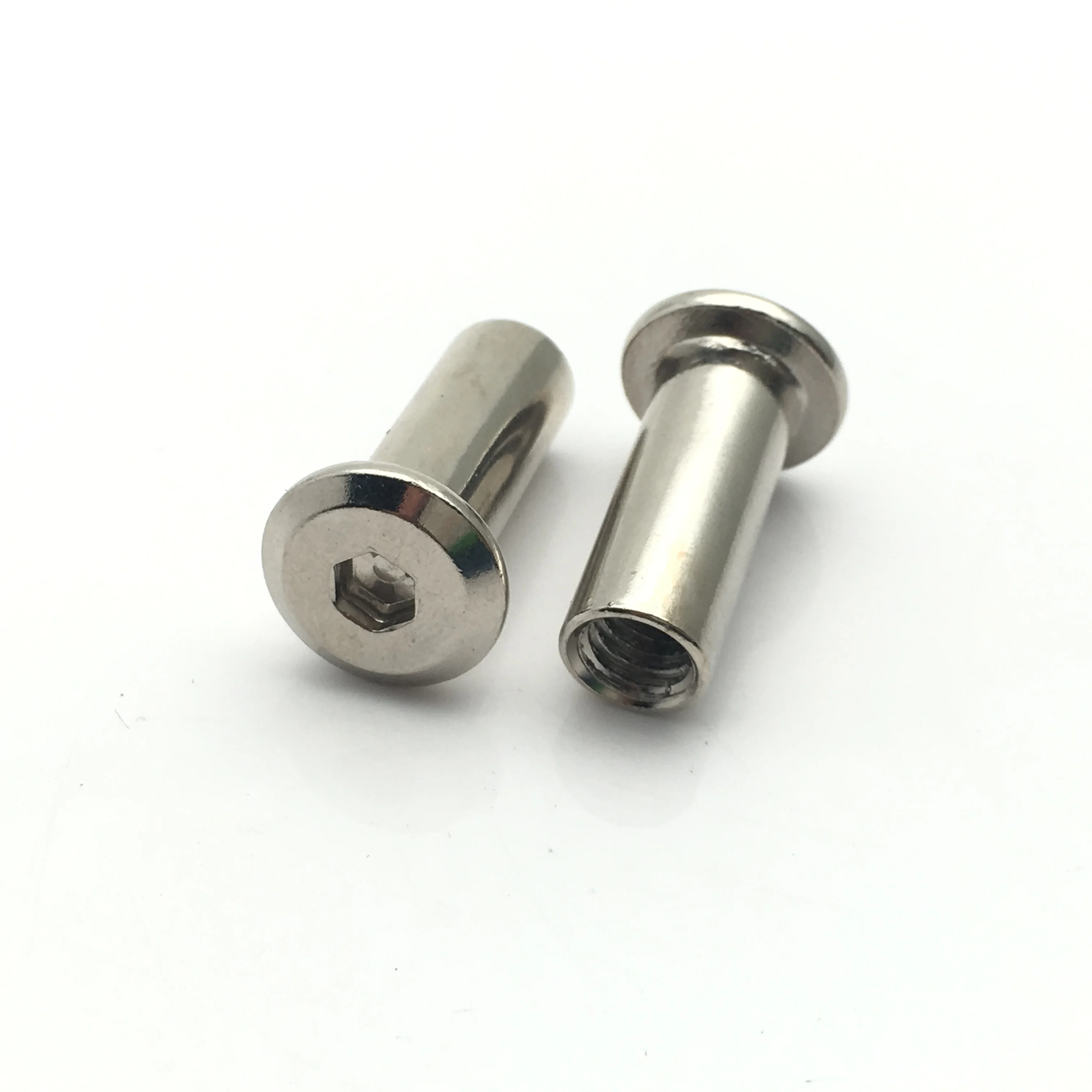 M3 M4 M5 M6 M8 M10  Furniture Connector Bolts and Nuts Steel Nickel Plated Flat Socket Head Sleeve Barrel Nut