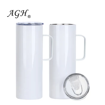 USA Free shipping Best quality 20oz 30oz stainless steel insulated vacuum straight skinny sublimation tumbler with handle