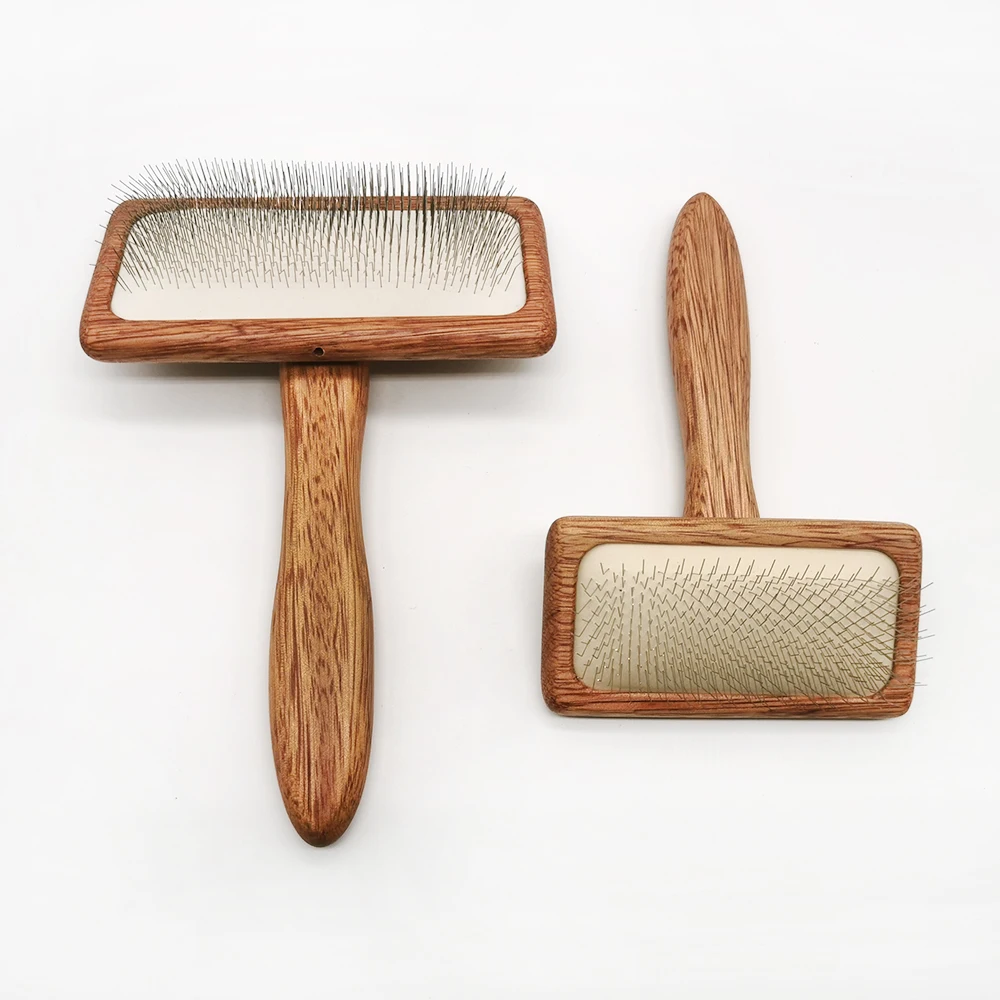 Wholesale Pet Pin Grooming Dog Cat Hair Brush Wood Fur Remover Comb Cleaning Dog Slicker Brush