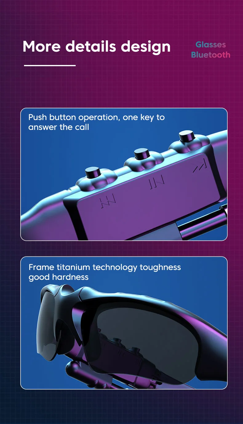 Hot Selling Outdoor Cycling Sports Glasses Wireless Headphones With Microphone Smart Bluetooth of Headphones Sunglasses