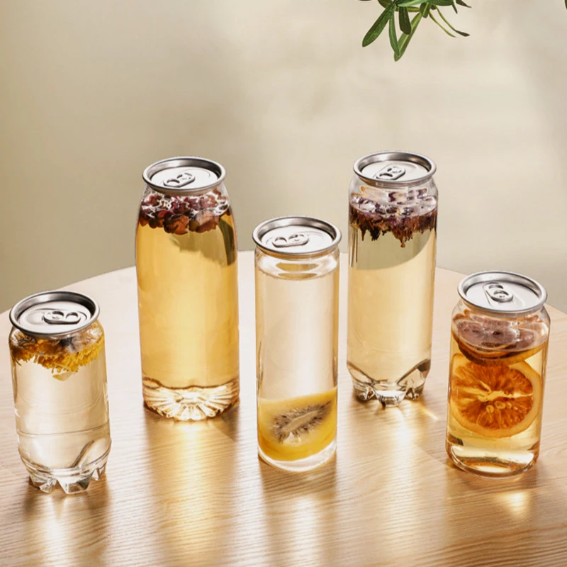 250ml 330ml 500ml 650ml Transparent Soda Cans Plastic Juice Bottles Pet Cans With Easy Opening Cap