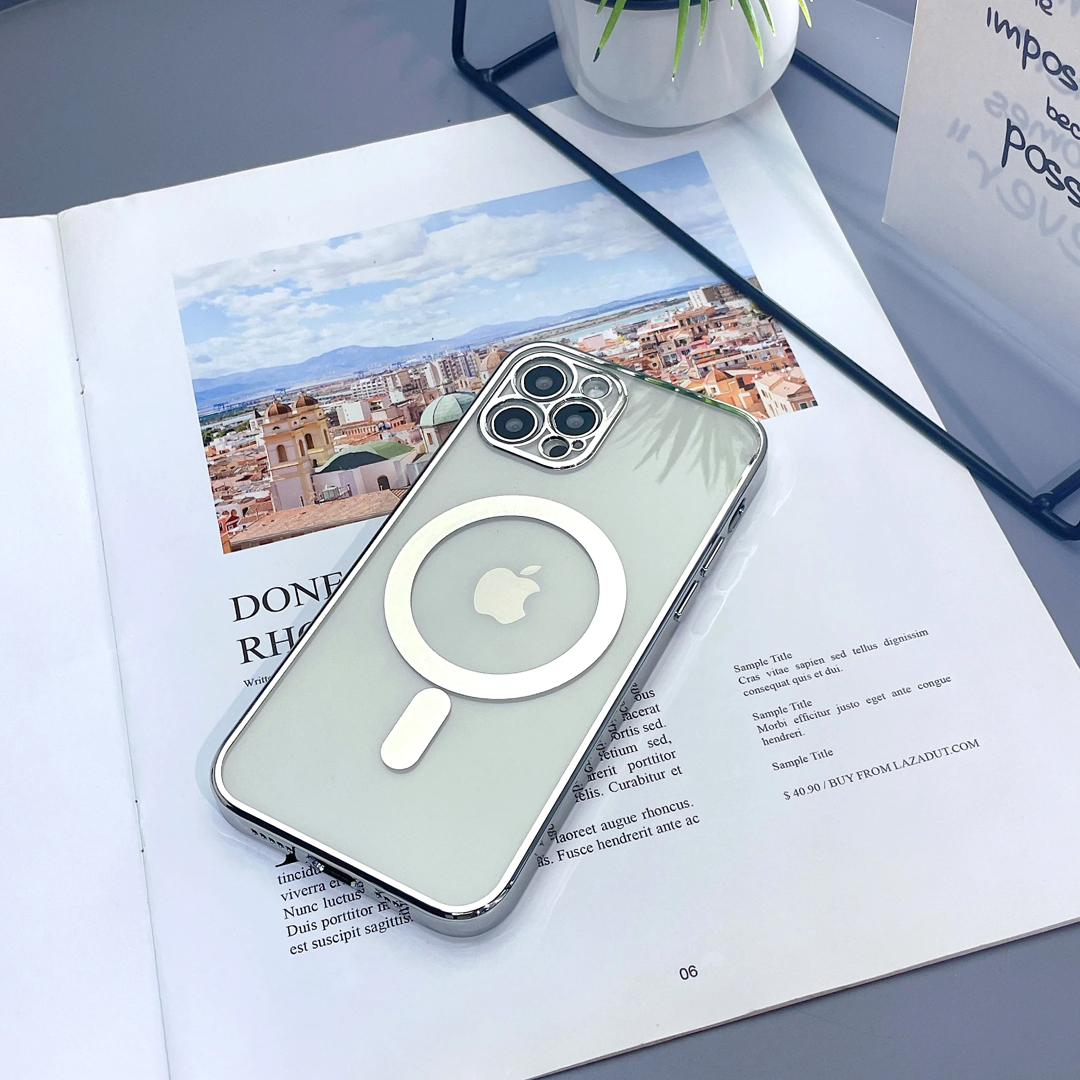 Electroplate Wireless Charging Phone Case For Iphone Tpu Phone