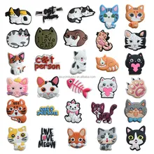 Custom Animal Cat Wholesale Crocs Shoes Charms Promotion Gifts Cats Silicone Rubber Crocs Shoe Decoration Shoe Charms
