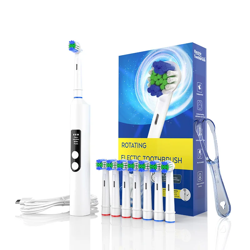 Private Label Custom Rotating Toothbrush 360 Rechargeable Travel Digital Screen Electric Toothbrush Smart Electric Brush Tooth