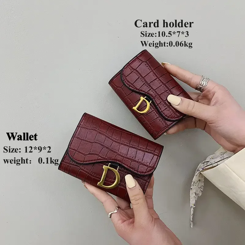 Famous Brand Designer Wallet Letter D PU Crocodile Credit Card Bags Pattern Money Card Holders Designer Purse Designer Belts