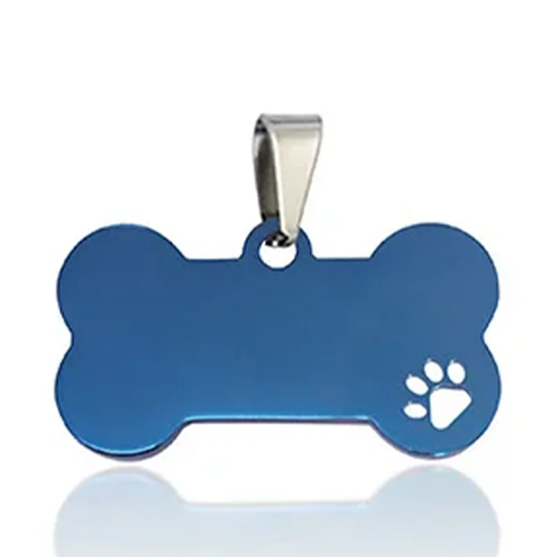 Wholesale Custom Own Logo Design Blank Metal Fashion Bone Shaped Stainless Steel Pet Dog Tag details