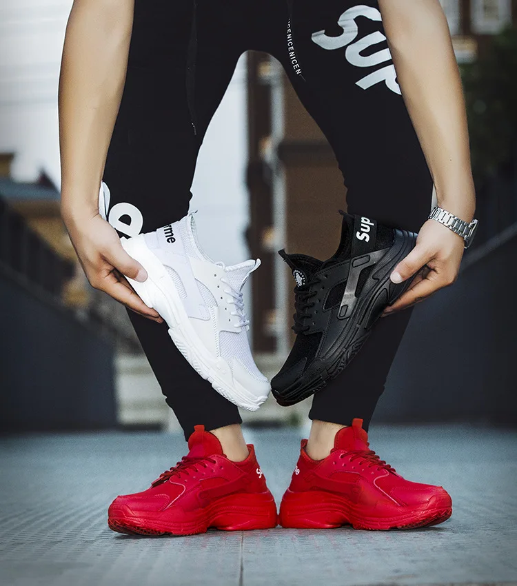 
 Дышащие кроссовки на толстой подошве, спортивные новые корейские мужские модные трендовые сетчатые повседневные туфли, обувь для путешествий  