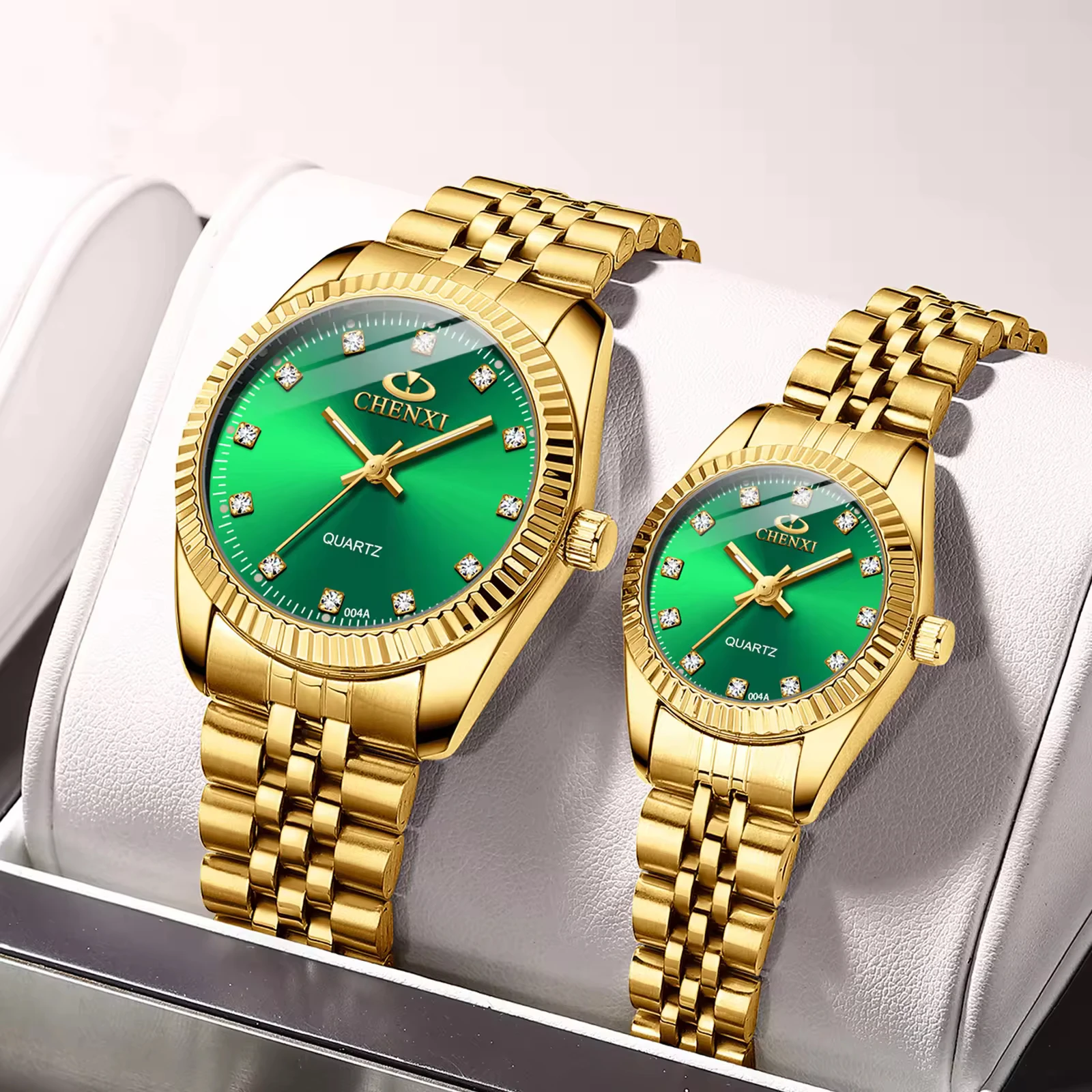CHENXI CX-004A Diamond Gold Wristwatches - Luxury Couple Watch
