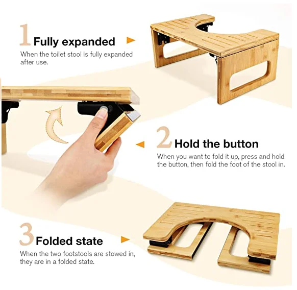 Бамбуковый стул для унитаза, складной стул для ванной
