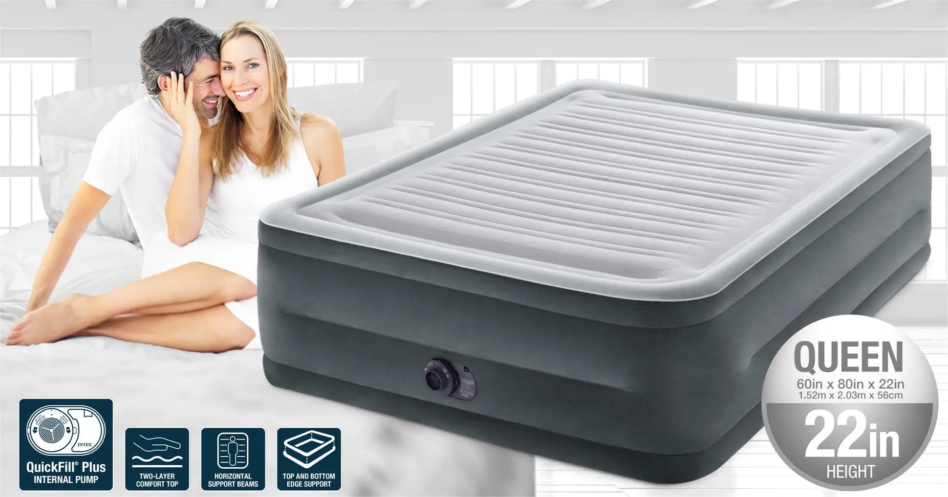 New External Air Pump Pvc Air Mattress Elevated Outdoor Double Air