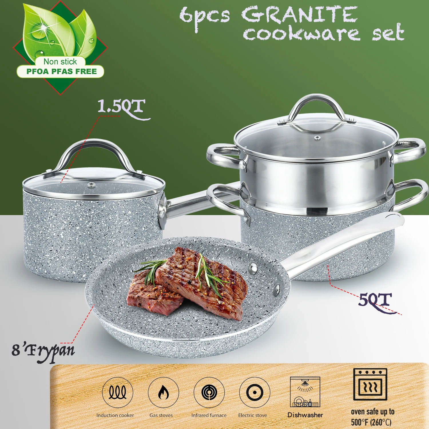 Luxury Utensils Set Kitchen Cookware Pans Cooking Cookware Sets