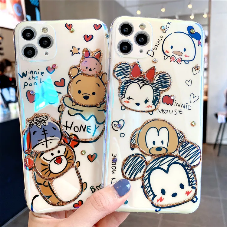 R1 Mickey Minnie Phone Case For Iphone 11 Pro Max Fitted Case Cute Cartoon Bling Diamond Soft Tpu Back Cover Buy Cartoon Design Mobile Case 11 Max For I Phone 6s 7