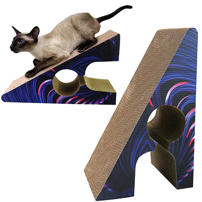 Reversible Cardboard Cat Scratcher Pad For Indoor Cat Sleep Play Tunnel Toy