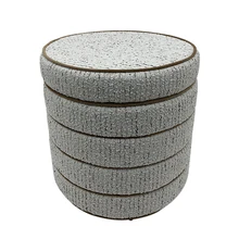 Hot Selling Home Furniture Modern Luxury Velvet Round Pouf Ottoman for Living Leisure