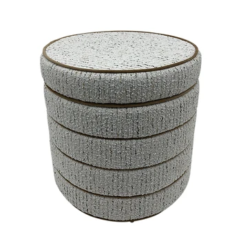 Hot Selling Home Furniture Modern Luxury Velvet Round Pouf Ottoman for Living Leisure