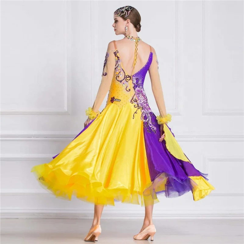 fitted lace wedding dress Light Purple Velvet Ballroom Dance Dresses for Girls Kids Children Waltz  Tango Ballroom Performance Uniforms Party Performance Praise Dress   Moderndancedress.com