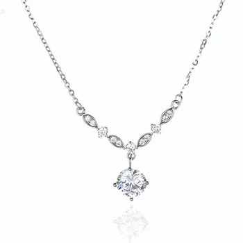 DQ1330N High Quality Pendant  Zircon Charm S925 Sterling Silver Necklace Zircon Pendant Necklace For Women Girls Gift Party