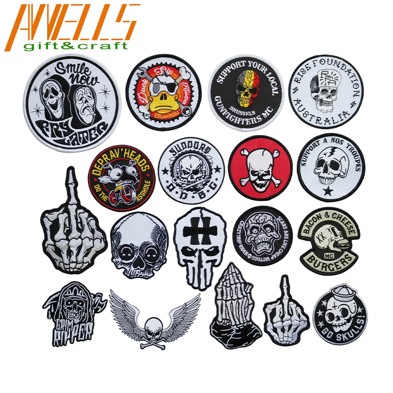 Eye-Popping Customised Embroidered Custom Patches Back Biker Cotton Iron Jacket Sew on Airsoft Logo Patch Applique for Caps Hats