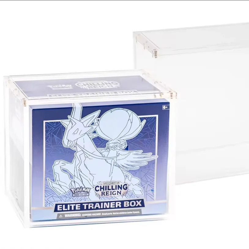 Factory Direct Price Clear Acrylic Pokemon Cards Booster Box Original With Magnetic Lid Anti-uv Booster Storage Box Factory Direct Price Clear Acrylic Pokemon Cards Booster Box Original With Magnetic Lid Anti-uv Booster Storage Box