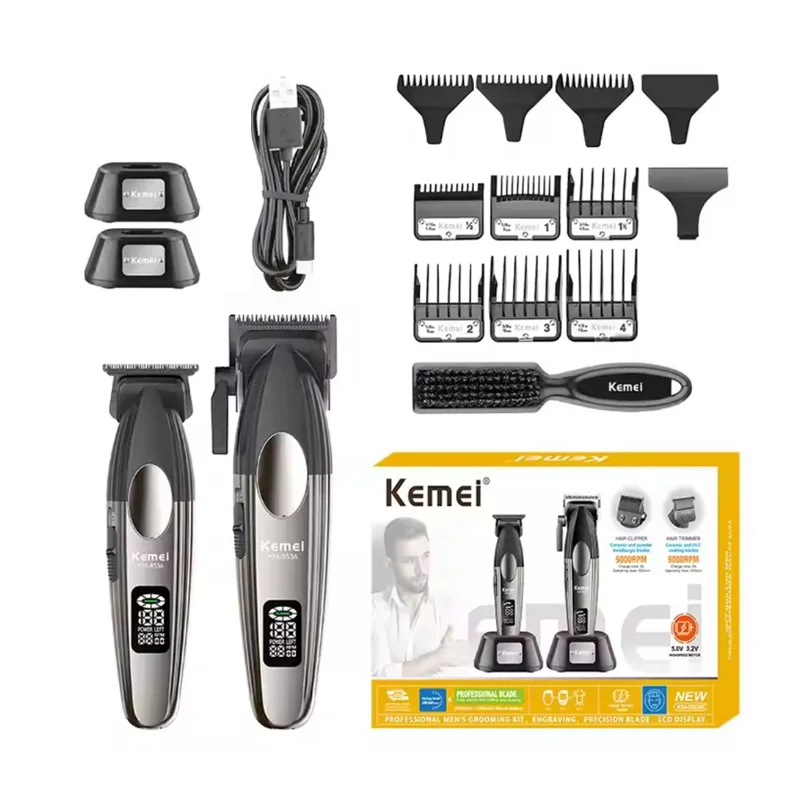Kemei 8536 ヘアカットセット LCD、リチウムバッテリー Kemei KM-8536 Professional Hair Clippers Set - Cordless Hair
