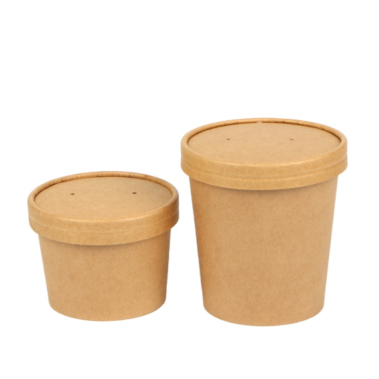 
Пищевой pe покрытием крафт-бумага greaseproof бумага суп чаша для горячих продуктов 