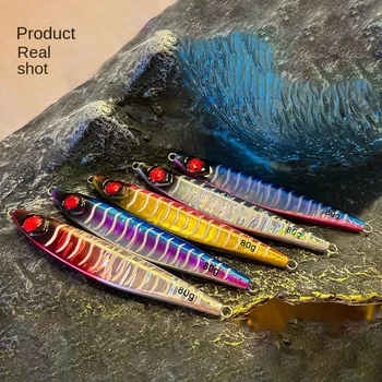 Iron Plate Bare Board 40g 60g 80g Rotating Sequin Single Hook Luminous Slow Shake Fast Pull Spanish Mackerel Fishing – Hooks – view 3
