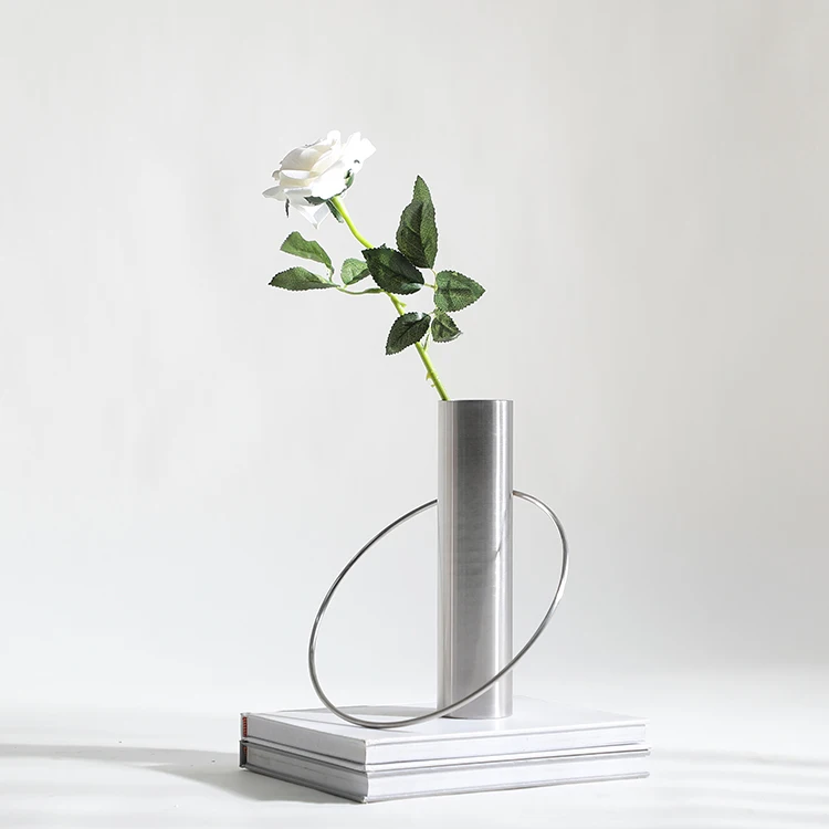 Fashim types nordic luxury flower vase wedding centrepiece round metal vase home decor
