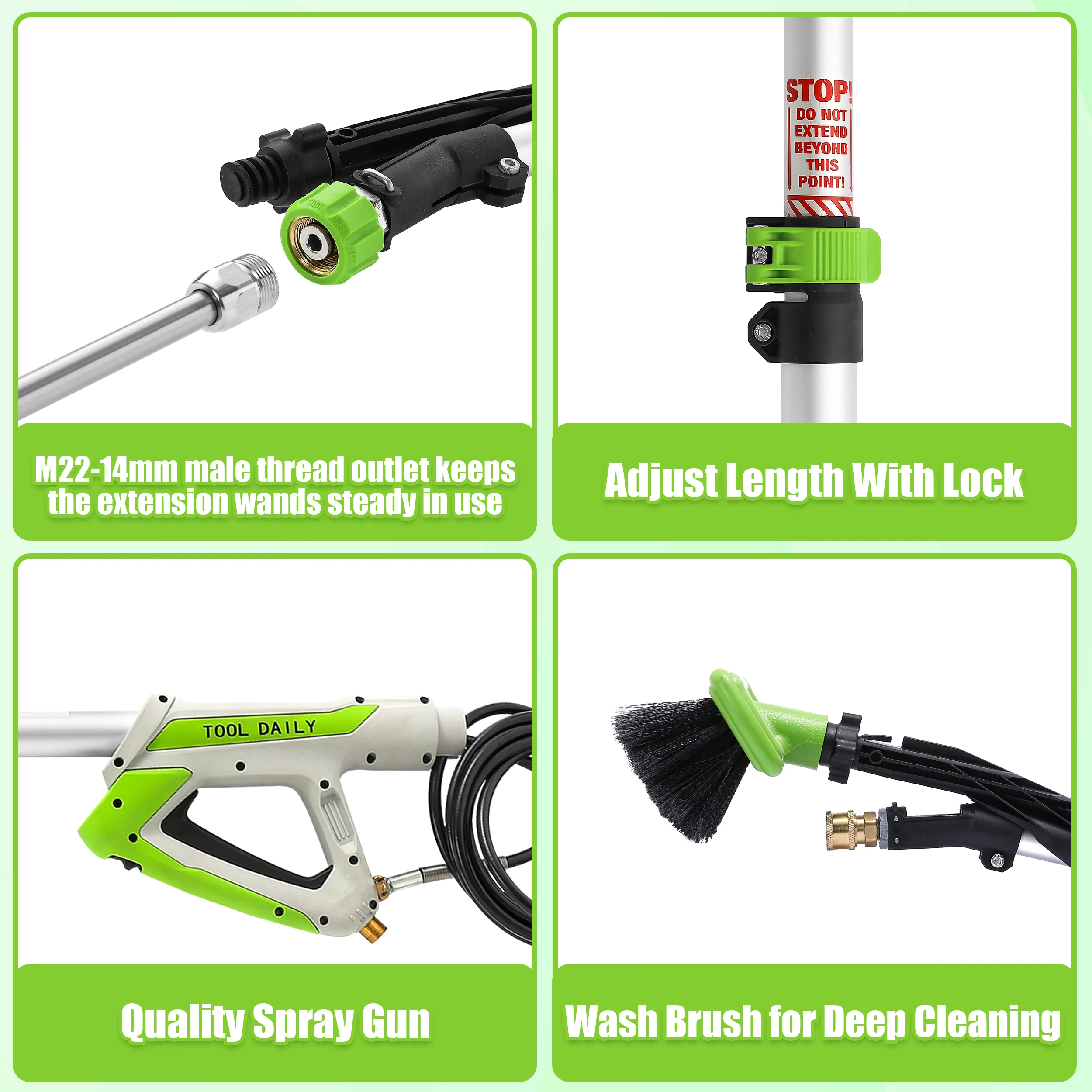 21 Ft Telescopic Gutter Cleaning Wand Aluminum Pressure Washer