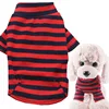Red and blue striped elastic leggings