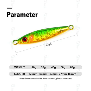 20g 30g 40g 60g 80g Saltwater Peche Fishing Metal Jigging Fast Slow Fall Pitch Fish Lure Bait – Metal Jig – view 5