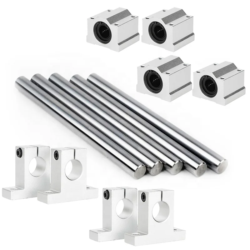 SBR12/16/20/25 Linear Rail Kit - With 4pcs SBR12/16/20/25UU Bearings & 4 Stop Collars - CNC