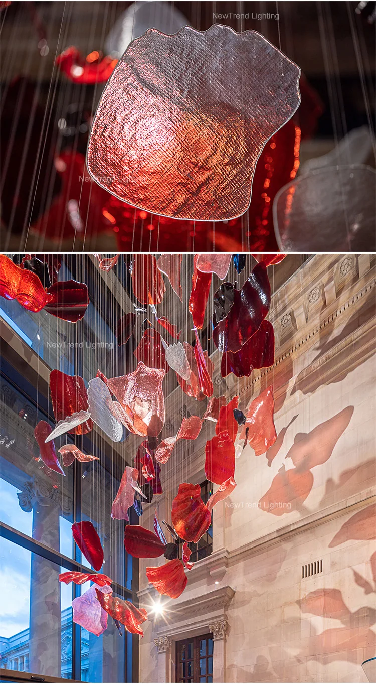 cpl 319 indoor decoration bespoke chandelier villa hall hotel lobby staircase glass led pendant light  -3