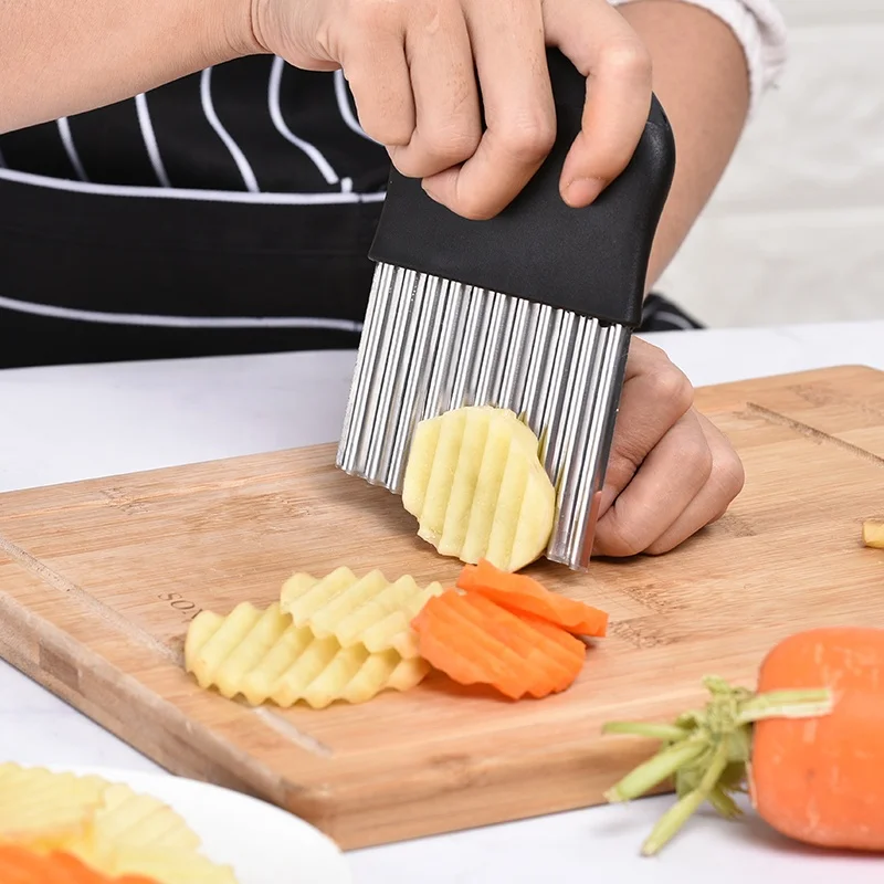 Vegetable Wavy Blade Cutter Waffles Fries Cutter Crinkle Cutter Stainless  Steel Blade - Buy Vegetable Crinkle Cutter,Potato Cutter,Curly Fries Cutter