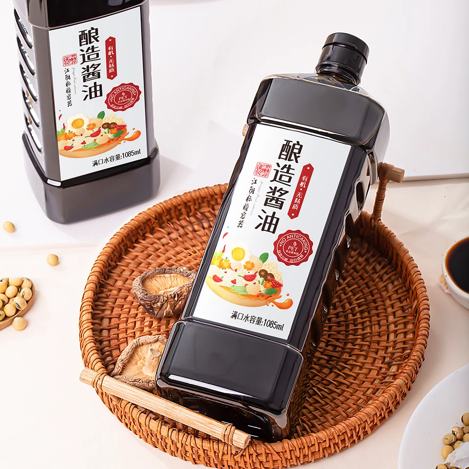 1085ml 36oz Bouteille de condiment de fruits de mer en plastique Emballage  de sushi japonais Bouteille de sauce soja vinaigre d'huile d'olive