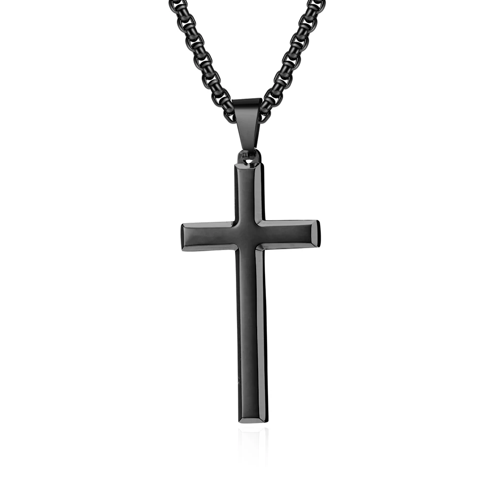 Women's Stainless Steel Cross Pendant Necklace & Earrings Jewelry Set – Gift