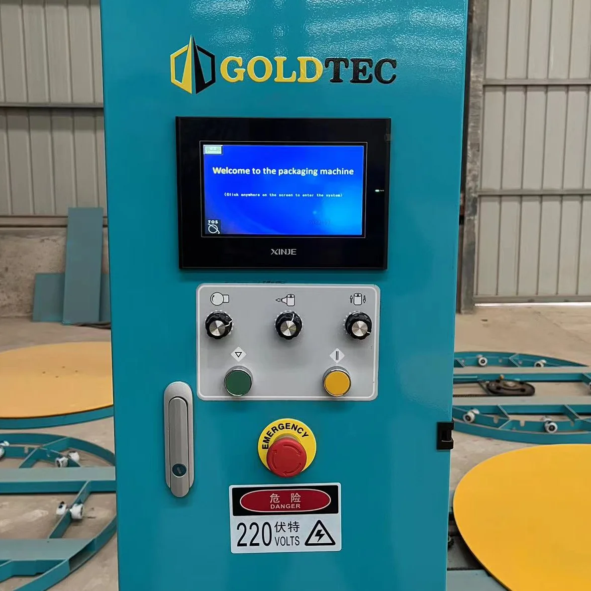 Fully Automatic Pallet Wrapping Machine for Plastic Container Solar Panels Battery Pallet Wrap Dispenser