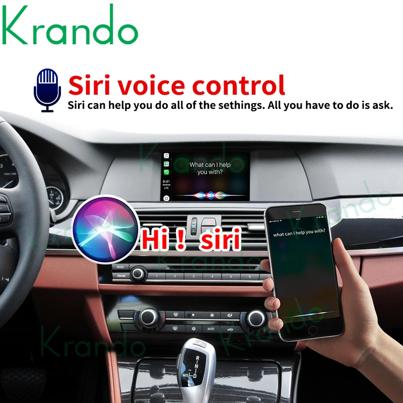 Krando Wireless Upgrade Interface Box for BMW 5 Series F10 F11 F07 GT 7 Series F01 F02 CIC NBT EVO Decoder Carplay Box