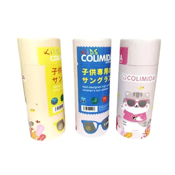 Wholesale Manufacturer's Printable Logo Design Eyewear Cylinder Paper Tube Packaging Vanishing & Stamping Printing Handling
