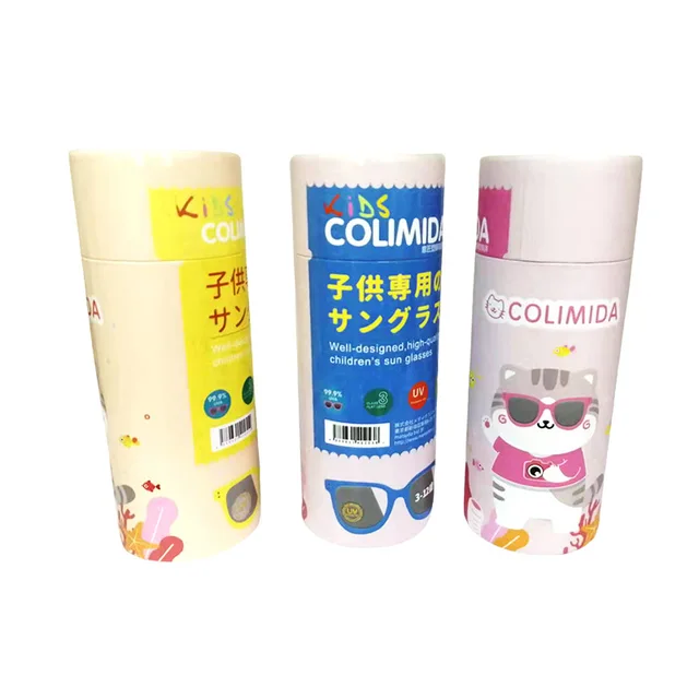 Wholesale Manufacturer's Printable Logo Design Eyewear Cylinder Paper Tube Packaging Vanishing & Stamping Printing Handling