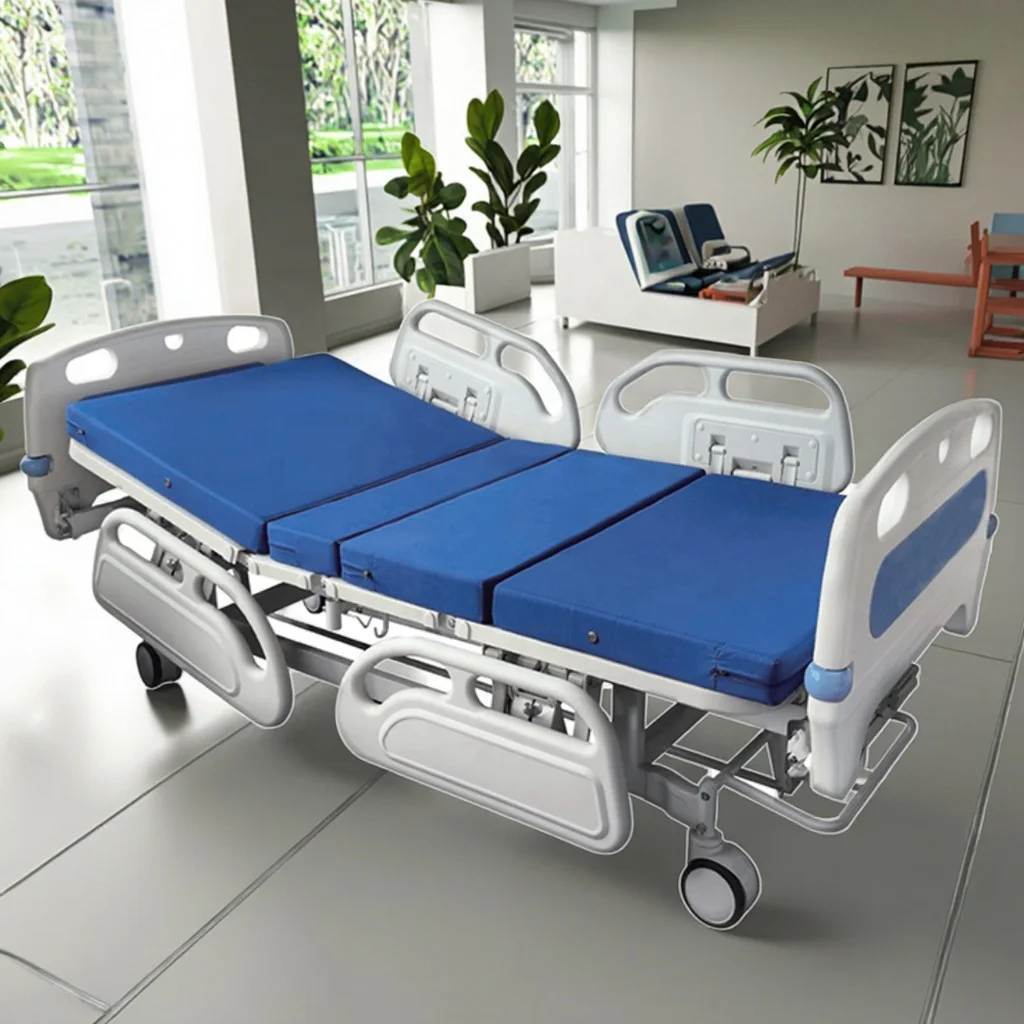 Sample Available - Adjustable Manual Hospital Patient Bed with PP Guardrails Multi-Function Foldable Care Bed 4