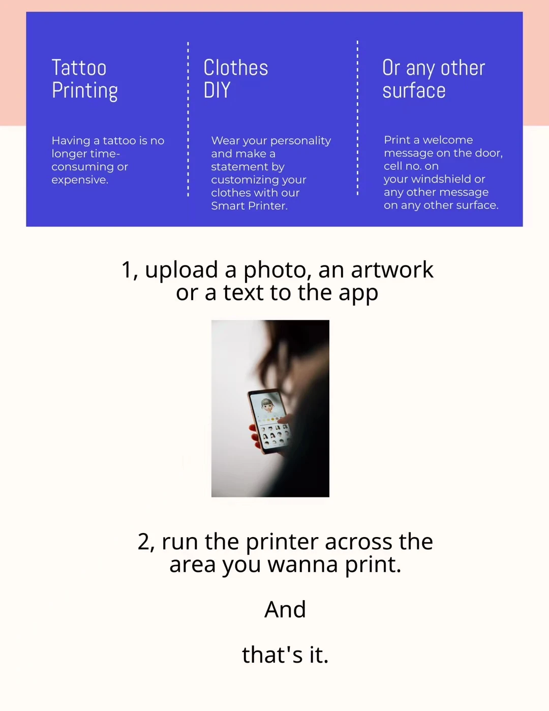 Skin Tattoo Printer Waterproof And Colorfast Mini Portable Handheld