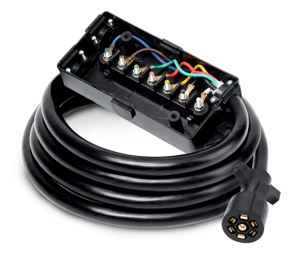 Partsam Kit de luces traseras para remolque, halo brillante, con arnés de  cableado, cable de remolque de 7 vías con caja de conexiones de 7 bandas