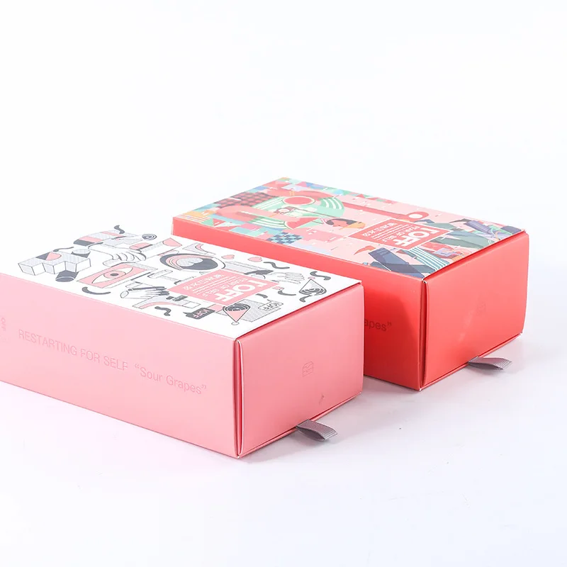 Custom Logo Cardboard Paper Printed Socks Underwear Packaging Folders Drawer Boxes for Kids