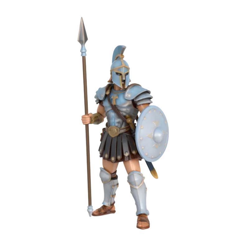 Figurino de Soldado Espartano em Resina de Alta Qualidade com Lança e Escudo, Estátua de Guerreiro Personalizada para Exibição em Casa ou Escritório
