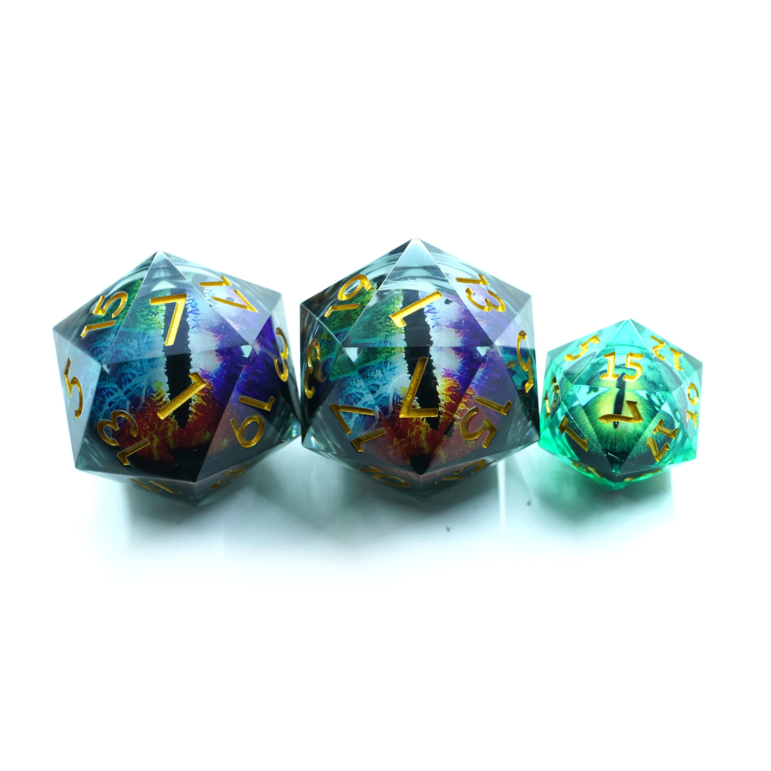 Yushun DND Ollo de Dragón Individual 50MM Resina Poliédricos Azul para Xogos de Dungeons and Dragons Mesa